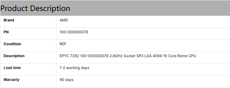 Processore AMD Server CPU serie 7702P 64-Core Roma 2.0GHz SP3