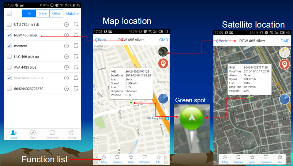 Software della piattaforma di localizzazione GPS APP per il monitoraggio